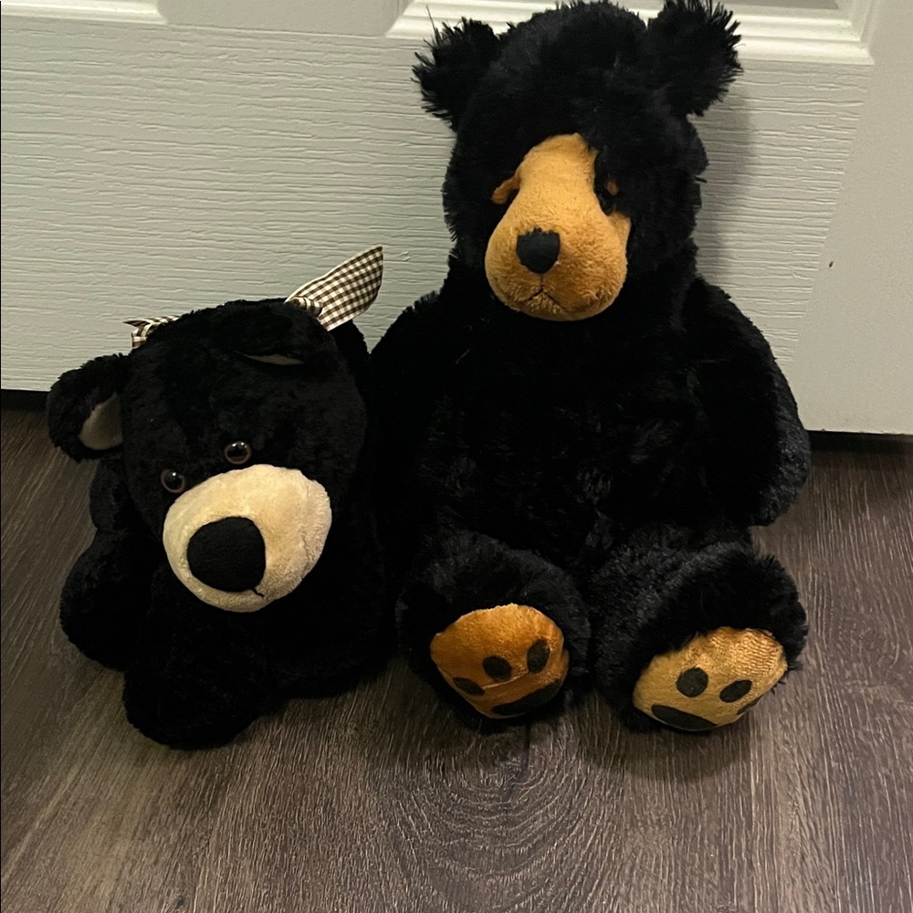 Set of black bear plush.